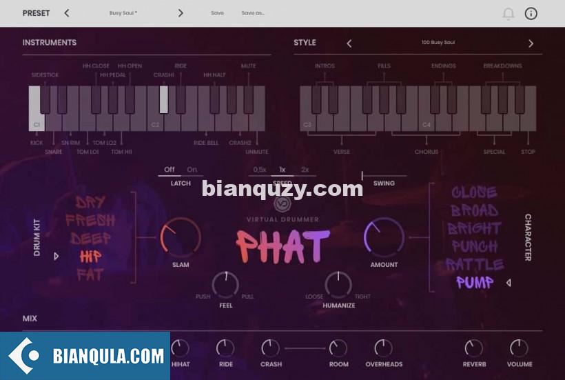 嘻哈鼓 – UJAM Virtual Drummer Phat v2.4.1 WIN