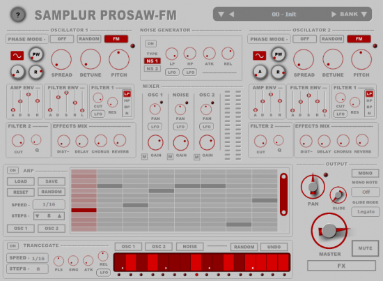 混合FM合成的超级锯齿波合成器插件 – Psytrance Plugins Samplur PROSAW-FM 1.0 WIN