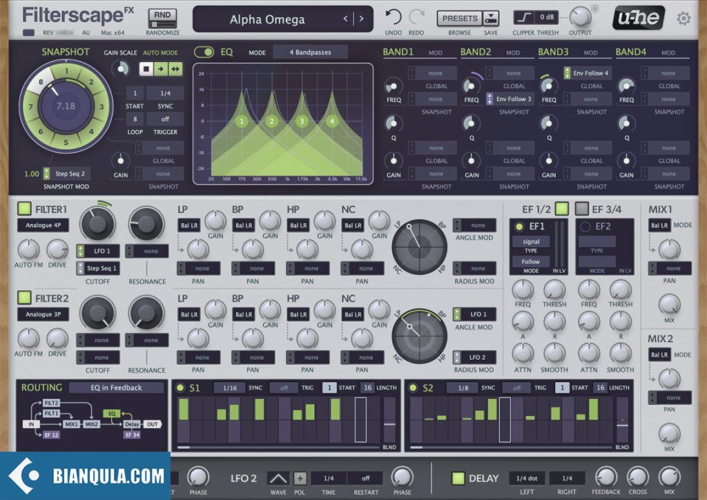 变形过滤器+EQ均衡器 – Heckmann Audio u-he Filterscape v1.5.0 WIN/V1.4.1 MAC