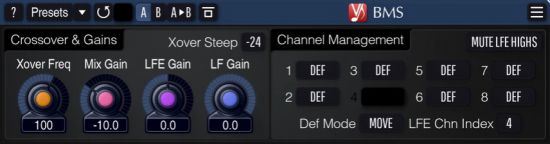 环绕声应用的低音管理系统 – Voxengo BMS 2.6 WIN