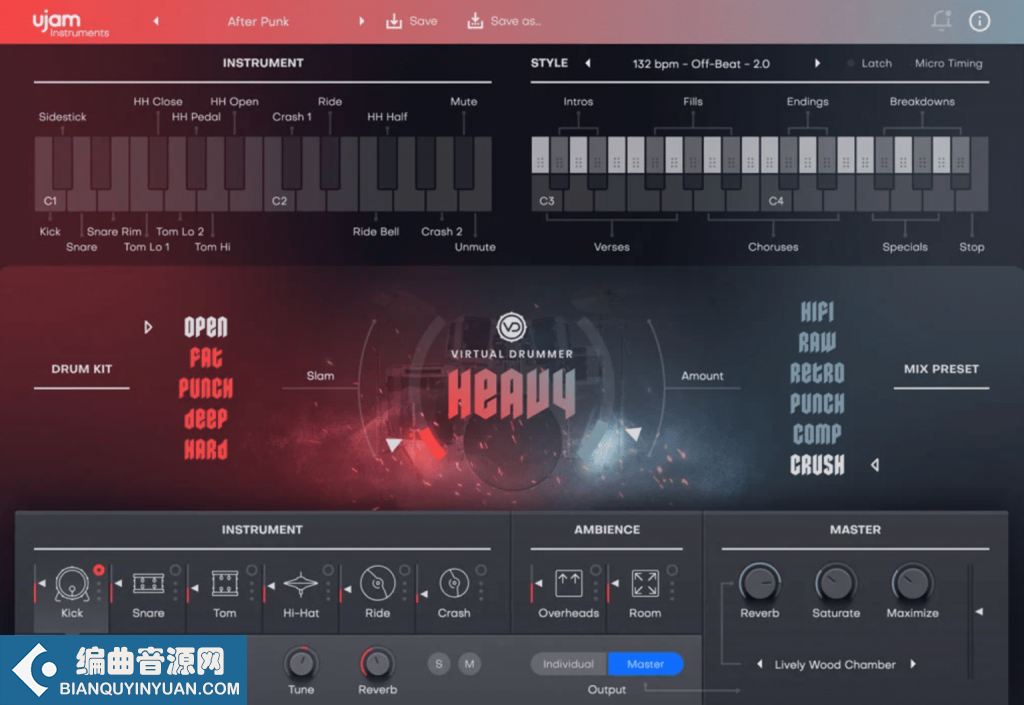 重型和硬核风格现代鼓手 uJAM Virtual Drummer HEAVY v2.4.1 MacOS