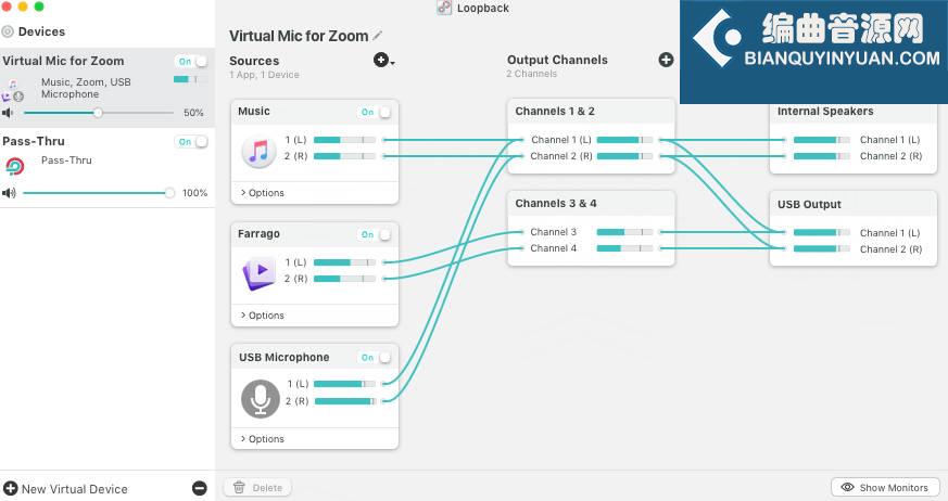苹果音频路由跳线软件 Rogue Amoeba Loopback v2.4.5 MacOS