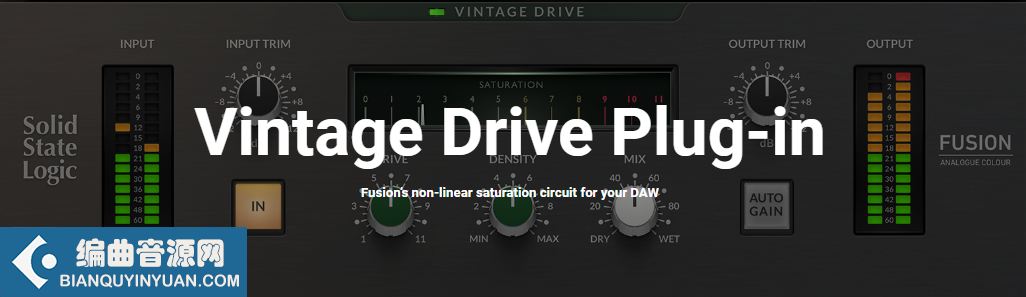 老式甜蜜失真 – Solid State Logic SSL Fusion Vintage Drive Plug-in 1.0.24 WiN