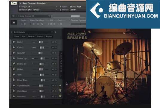 爵士鼓音色库 Fluffy Audio Jazz Drums Brushes