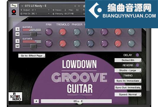 松弛律动电吉他loops音源 In Session Audio Lowdown Groove Guitar and Direct