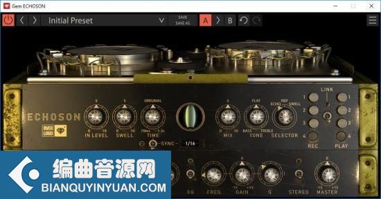 复刻意大利经典硬件磁鼓延迟效果器 – Overloud Gem ECHOSON 1.0.6 Win/Mac