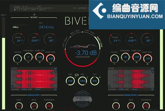 双单元混响插件 Soundevice Digital Biverb v1.0 BUBBiX Win