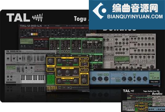 9个合成器&效果器合集 Togu Audio Line Plugins Bundle v2024.9 （包含TAL-BassLine-101 DAC Drum Dub-X J-8 Mod Pha Sampler TAL U-NO-LX-V2）