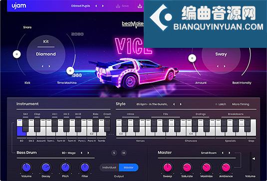80年代复古流行鼓机音源插件 UJAM Beatmaker VICE v2.4.0 R2R Win