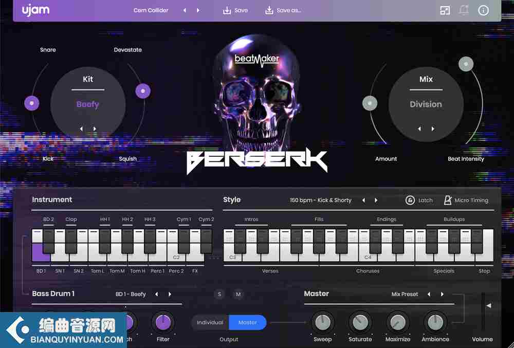 鼓合成器 – uJAM Beatmaker Berserk v2.2.1 WIN