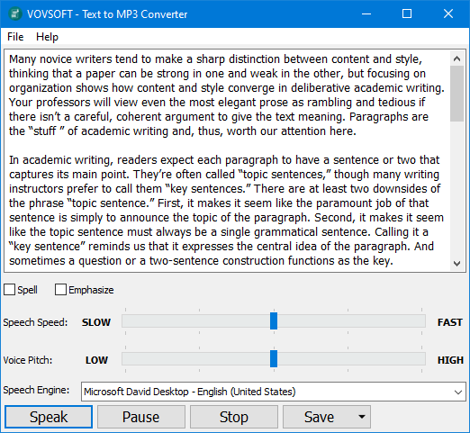 文本转语音工具 – VovSoft Text to MP3 Converter 2.0 WIN