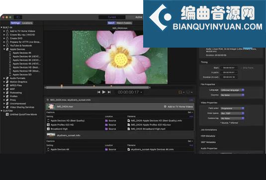 苹果视频压缩转码软件 Apple Compressor v4.8.0 MacOS