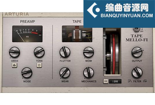 低保真效果插件 Arturia Tape MELLO-FI v1.4.0 TC Win