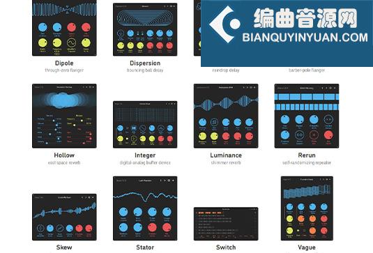 创意混音效果器套装 Sinevibes Desktop Collection v2024.8 MacOS （包含Albedo Blend2 Corrosion2 Dipole2 Dispersion2 Droplet2 Eternal2 Hollow Integer Luminance2 Rerun2 Skew Stator Switch3 Vague Whirl2）