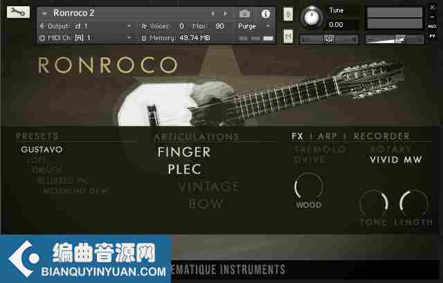 安第斯山琴 – Cinematique Instruments Ronroco v2 KONTAKT