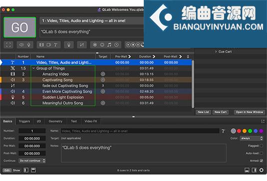 现场音频播放控制软件 Figure 53 QLab Pro v5.3.8 MacOS-TNT