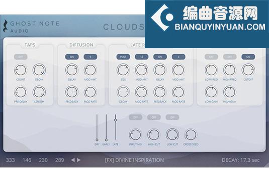 算法混响插件 Ghost Note Audio Cloud Seed Algorithmic Reverb v2.2.1 Win