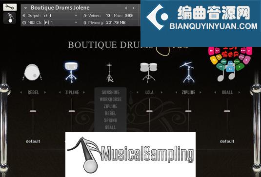 飞天精品鼓音色 Musical Sampling Boutique Drums Jolene