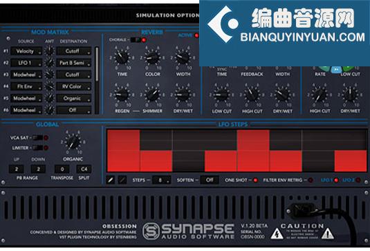 老式复音合成器 Synapse Audio Obsession v1.2.1