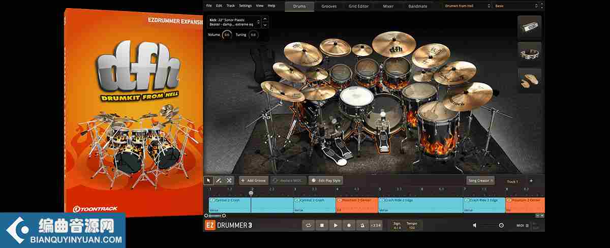 地狱金属鼓 – Toontrack Drumkit From Hell EZX 1.5.4 WiN MAC FULL
