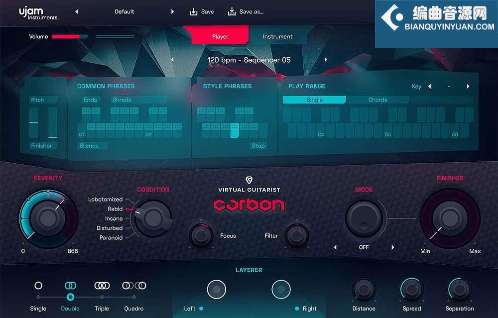 重型失真电吉他音源 uJAM Virtual Guitarist Carbon v1.3.0