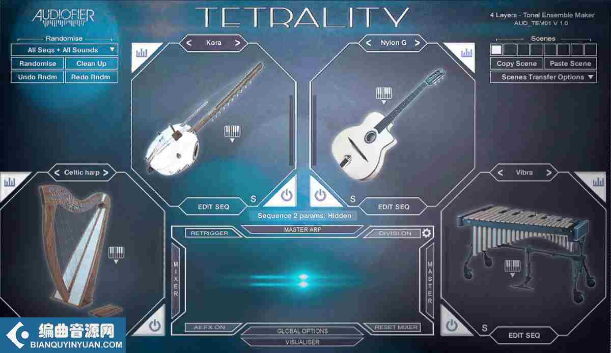 琶音合成器 – Audiofier Tetrality KONTAKT – BYE 2021