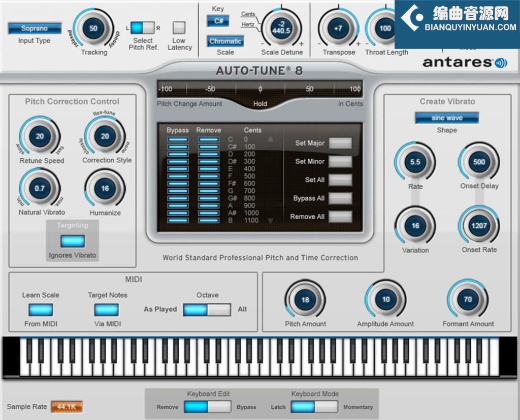 Antares Auto Tune 8 Win 人声自动修音插件 电音效果器