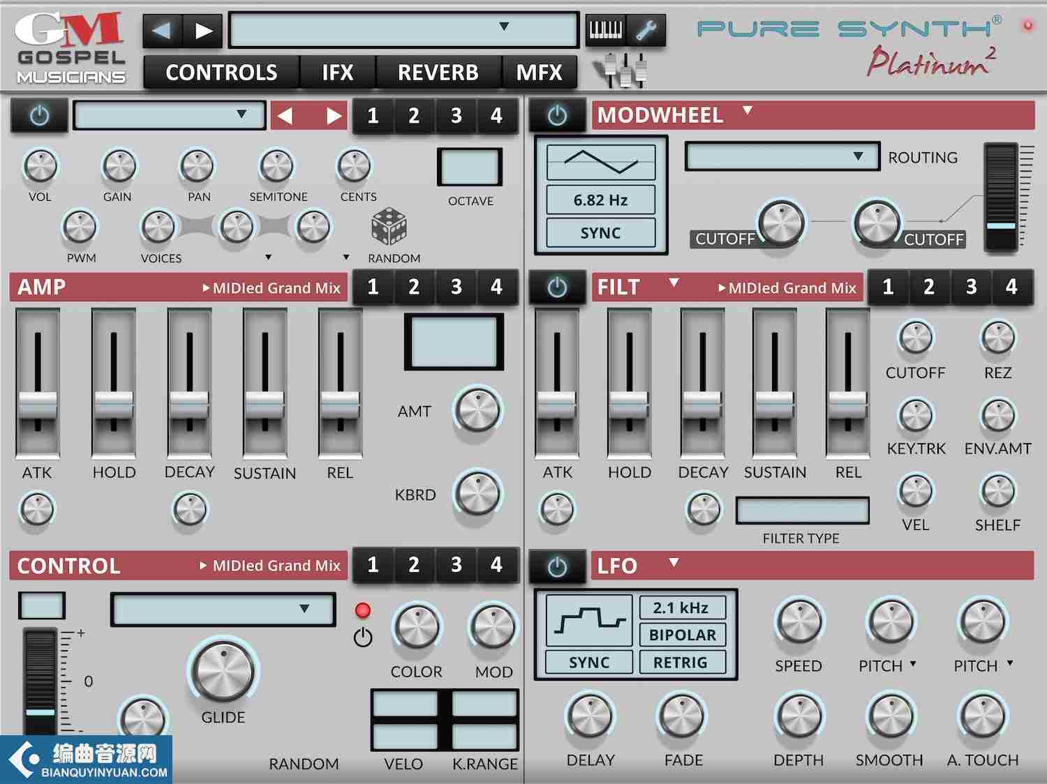波表合成器 – Gospel Musicians Pure Synth Platinum 1.2 For UVI Falcon