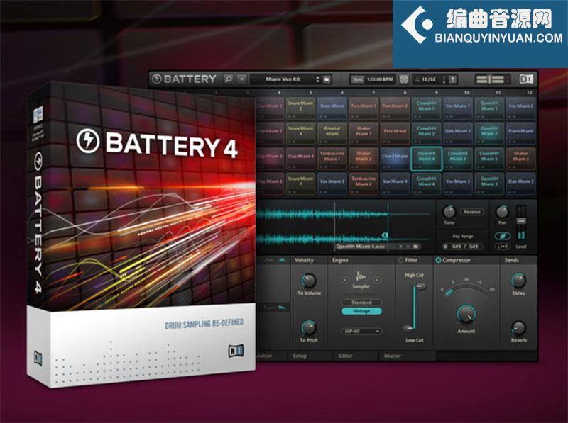 电池鼓 Native Instruents Battery 4 v4.2.0 包含原厂+扩展音色 80GB
