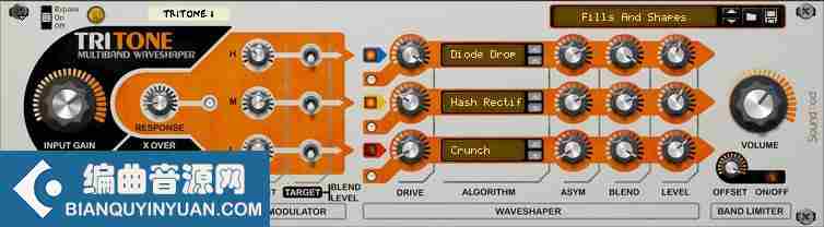 多频段波形整形器 – Reason RE SoundMod Tritone Multiband Waveshaper v1.1.4 WIN