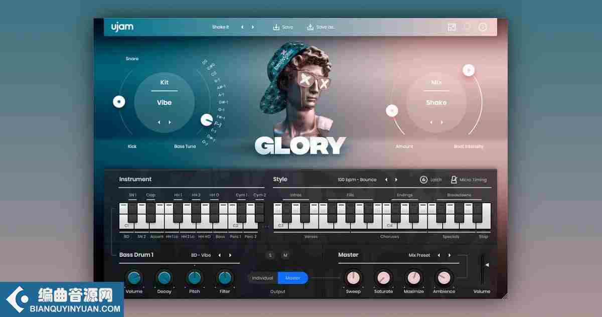 Trap嘻哈节拍制作器 – UJAM Beatmaker GLORY v1.2.3 WIN