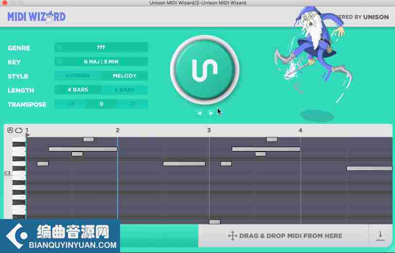 AI生成和弦旋律工具 – Unison MIDI Wizard v1.1.25 WIN