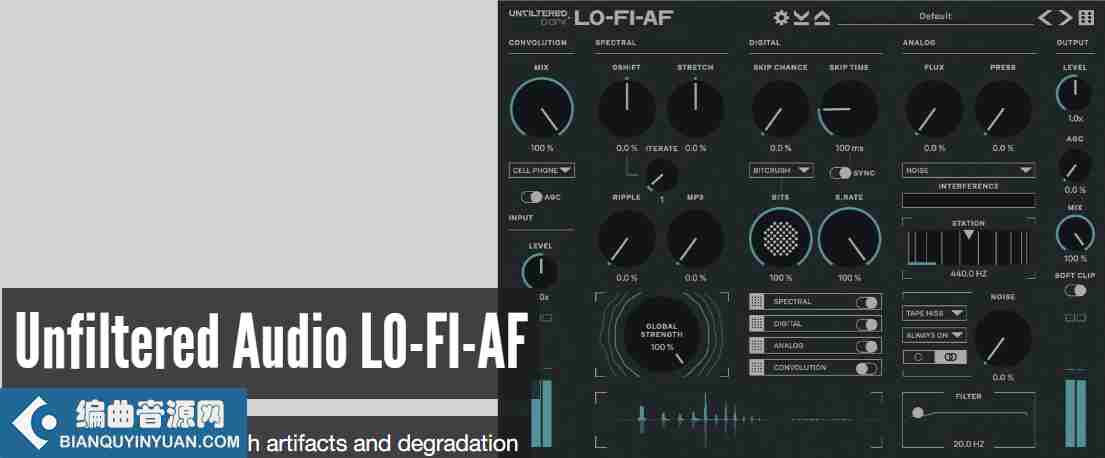模拟低保真合成器 – Plugin Alliance &Unfiltered Audio LO-FI-AF 1.0.0 WiN