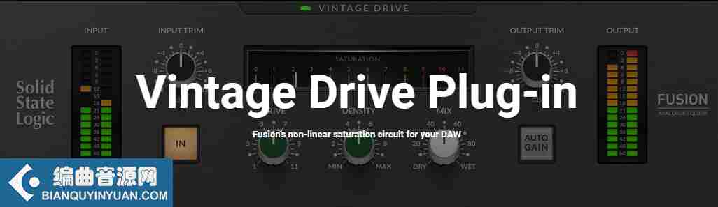 老式甜蜜失真 – Solid State Logic SSL Fusion Vintage Drive Plug-in 1.0.24 WiN