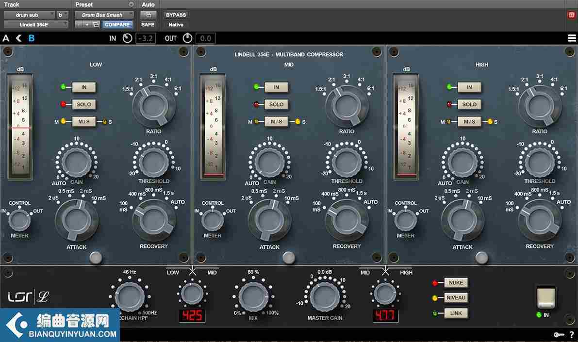 最著名的老式二极管桥式压缩器 – Lindell Audio 354E v1.0.0 macOSX