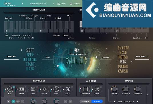 虚拟鼓手音源 uJAM Virtual Drummer Solid v2.4.1